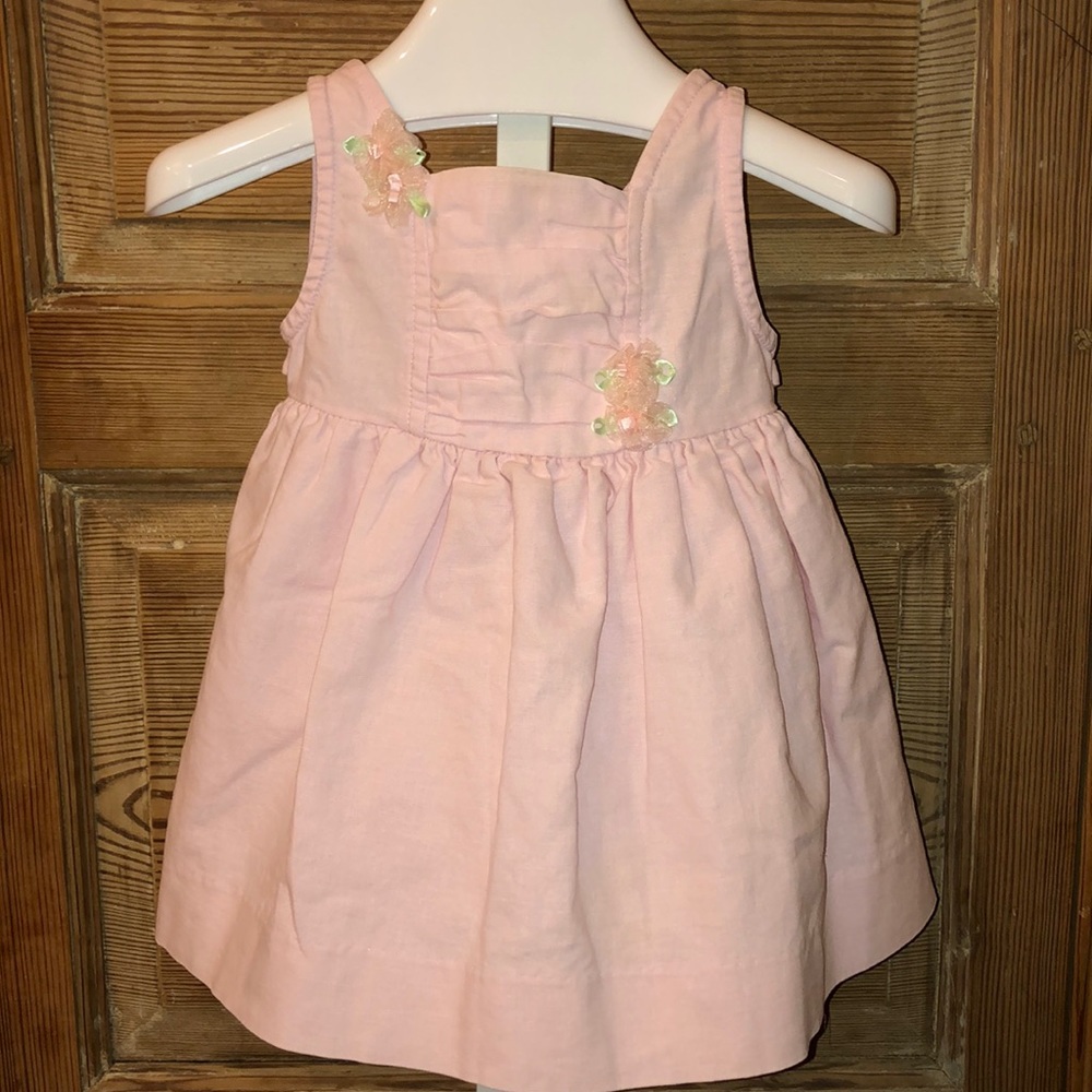 Cute Pink Linen Dress - sz 12M